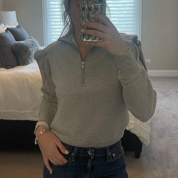 Frame Denim Half-Zip Sweatshirt - Picture 3 of 7